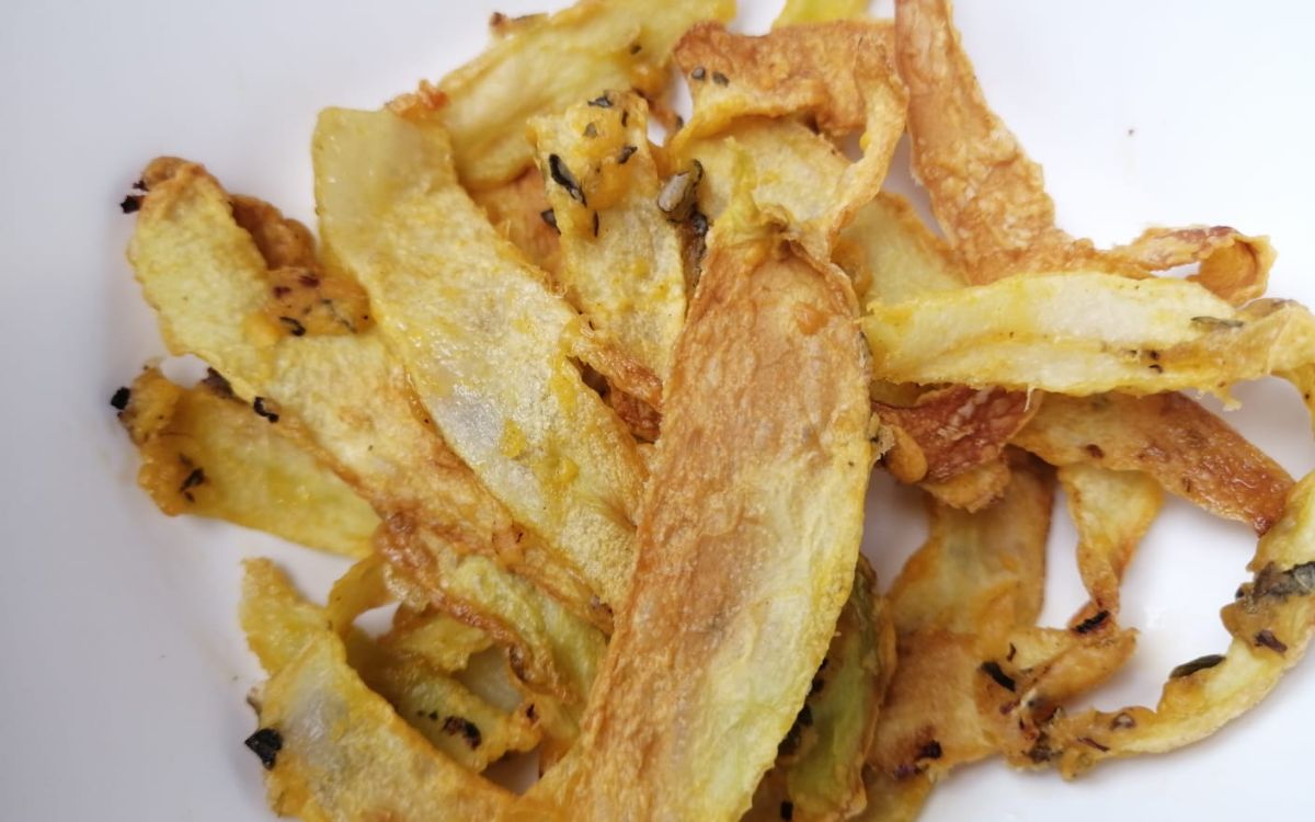 Receita de Chips de Chuchu com Farinha de Trigo na Airfryer